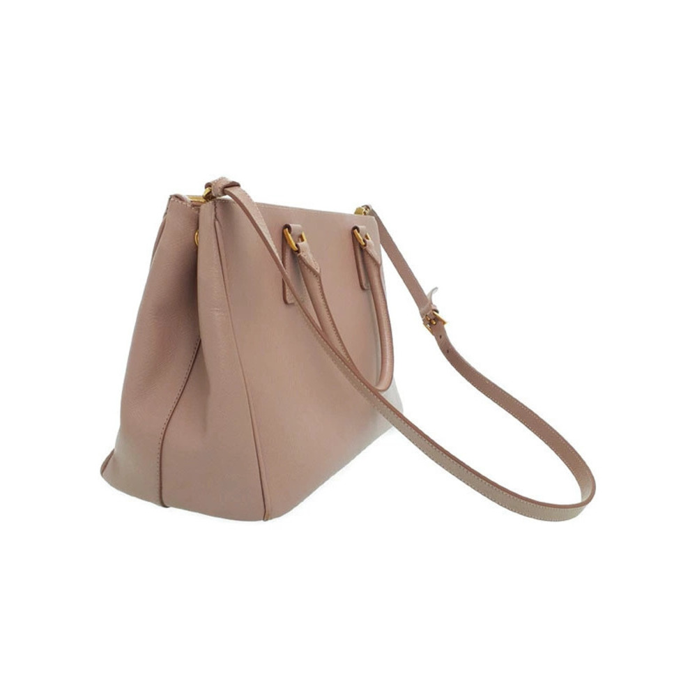 Prada zip tote bag leather double Galleria Saffiano Shoulder 2way